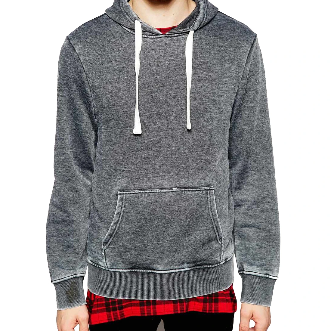 Trending acid washed poly cotton hoodies street wear custom hooded sweatshirts men burnout stone wash hoodie casual pullover