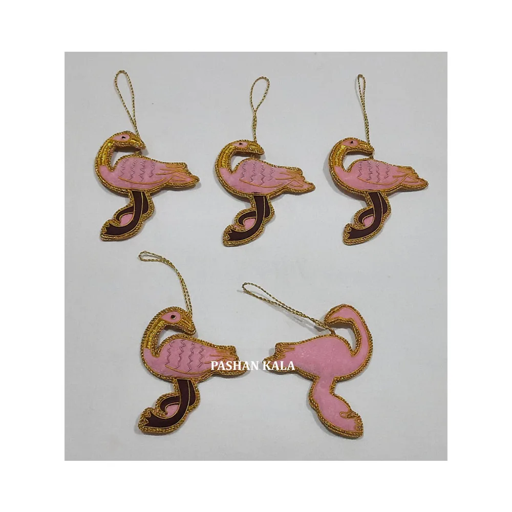 Top Quality Of Beautiful Handmade Zari Embroidery Christmas Hanging Ornaments Use For Tree Decoration Ornament And Decoration