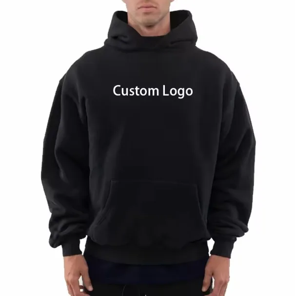 Men Pullover Sports Hoodie  cotton thick heavy french terry pullover hoodie custom drop shoulder fleece hoodie