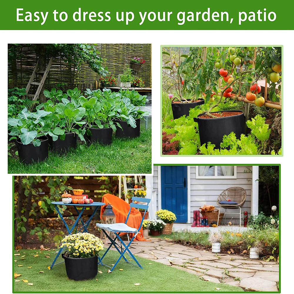 Grow Bags 20 Gallon 6 Pack, Fabric Pots for Plants Heavy Duty Thickened Nonwoven with Handles