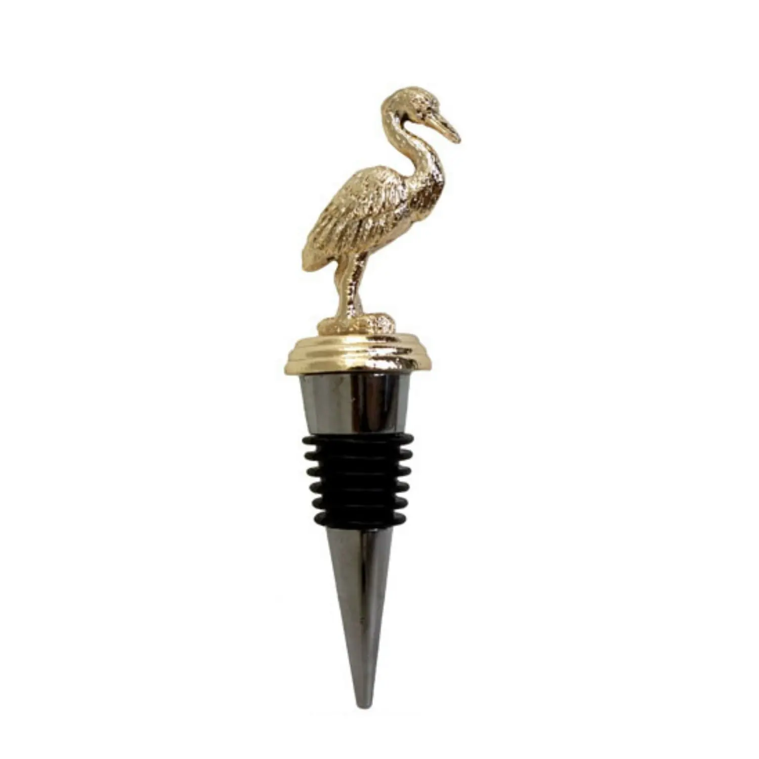 Personal Wedding Gifts   Wedding Favor Stoppers Metal 3d flamigo Gold Wine Bottle Stopper
