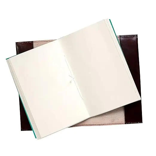 Leather Journal Writing Notebook - Antique Handmade Leather Bound Daily Notepad For Men And Women Diary Large 7 X 5Inches