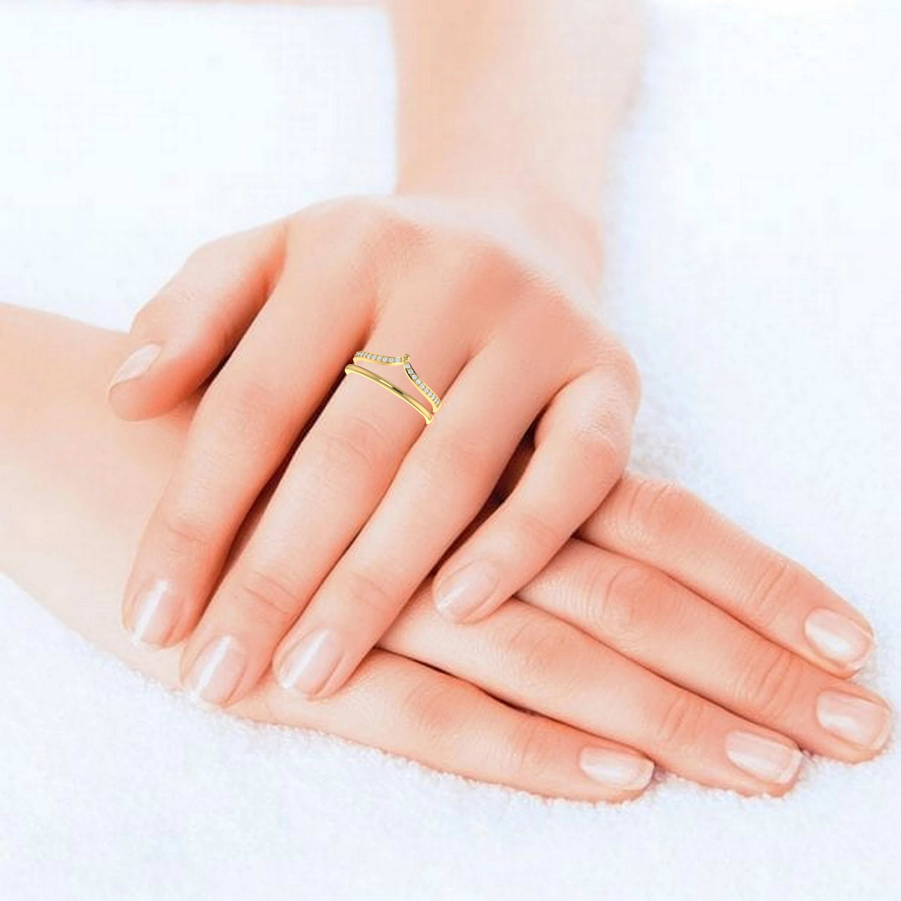 Beautiful Designer Crown Style Diamond Ring for Women In 14Kt Solid Gold White Yellow and Rose Gold Fine Minimalist Jewelry