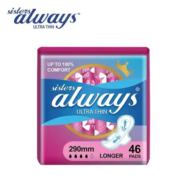 Always Infinity Feminine Pads For Women, Size 4 Overnight Absorbency, 26 Count x 3 Packs (78 Count total)