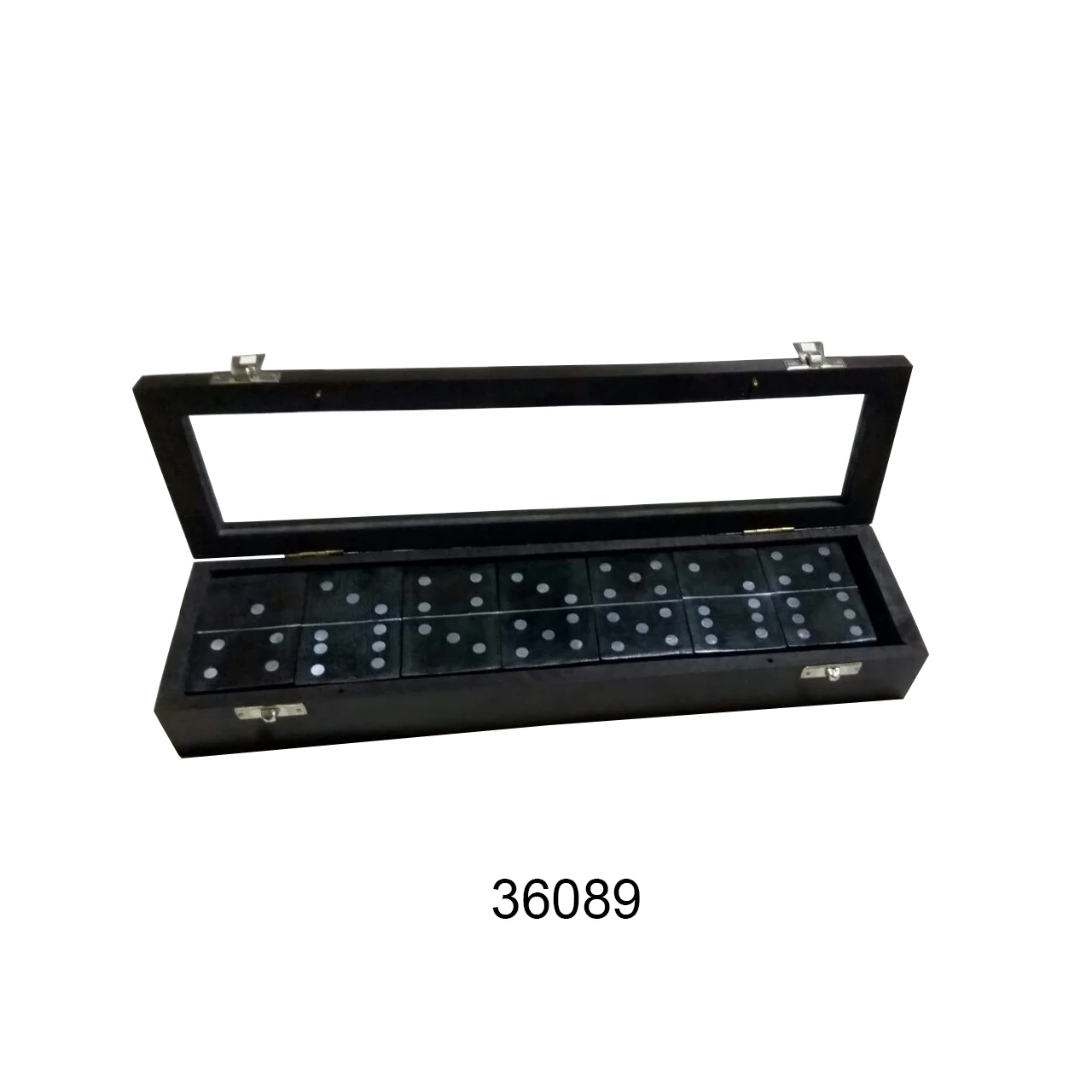 Black Wooden Domino Set Rare Classical Indoor Playing Domino Game In Natural Wood Vintage Wooden Playing Domino Set With Box