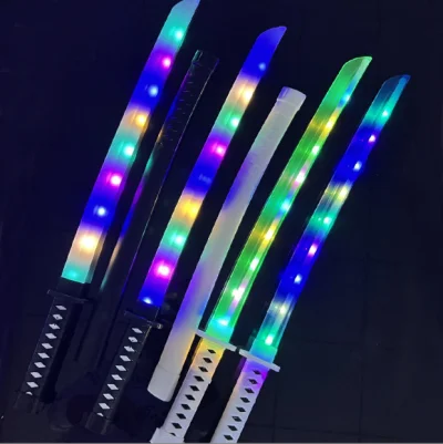 2024 Hot led Luminous Samurai Sword Large 67 CM light up Samurai Sword with Sheath Puzzle Sword Toy for boys