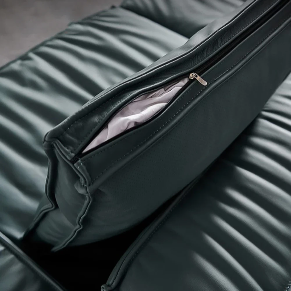 High Quality Leather Living Room Corner Sofa with Modern L-shaped Design in Luxurious Blue Color for Interior Living Room