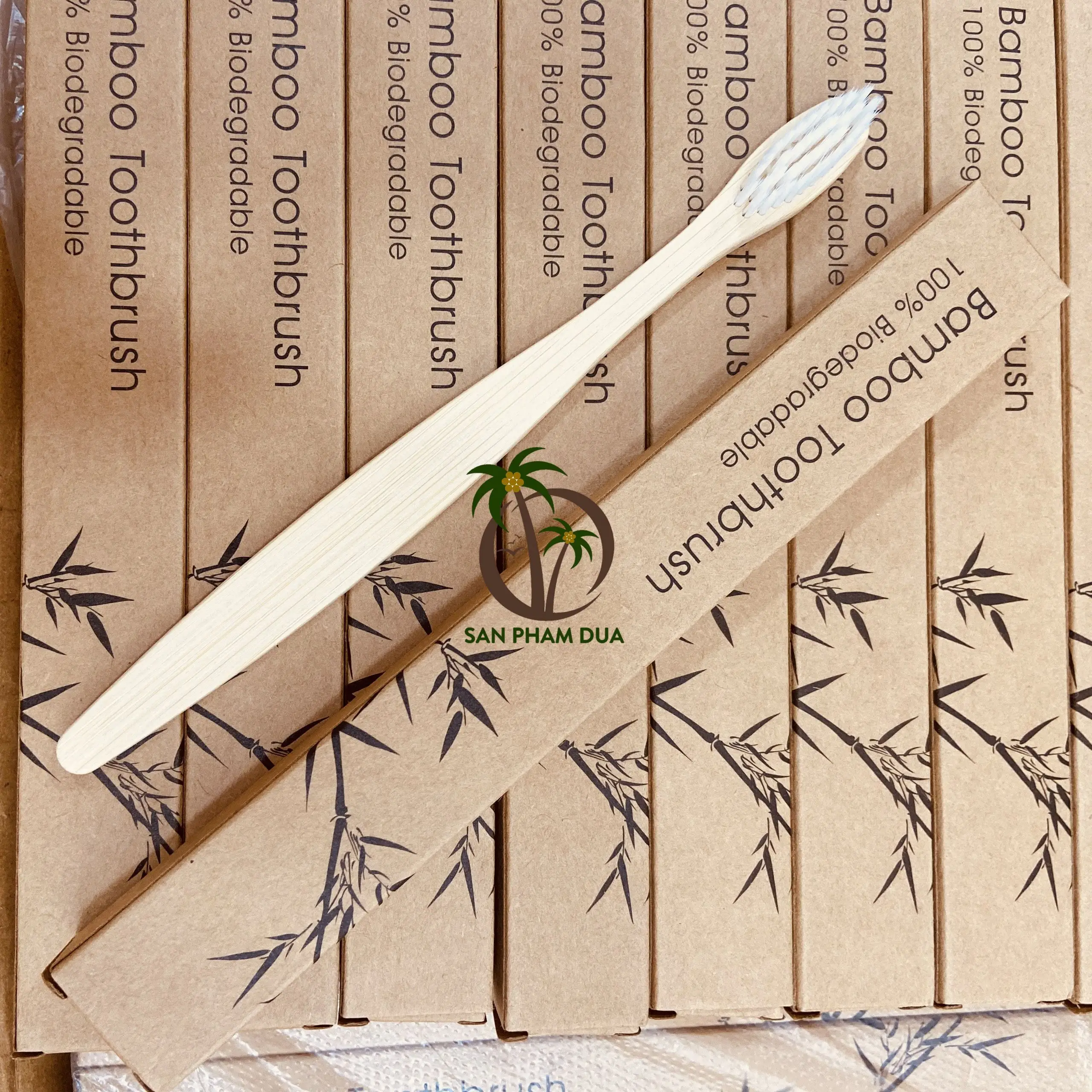 BAMBOO TOOTHBRUSH WITH CASE BRISTLE CHARCOAL BAMBOO TOOTHBRUSH CUSTOMIZED LOGO ECO-FIRENDLY NATURAL