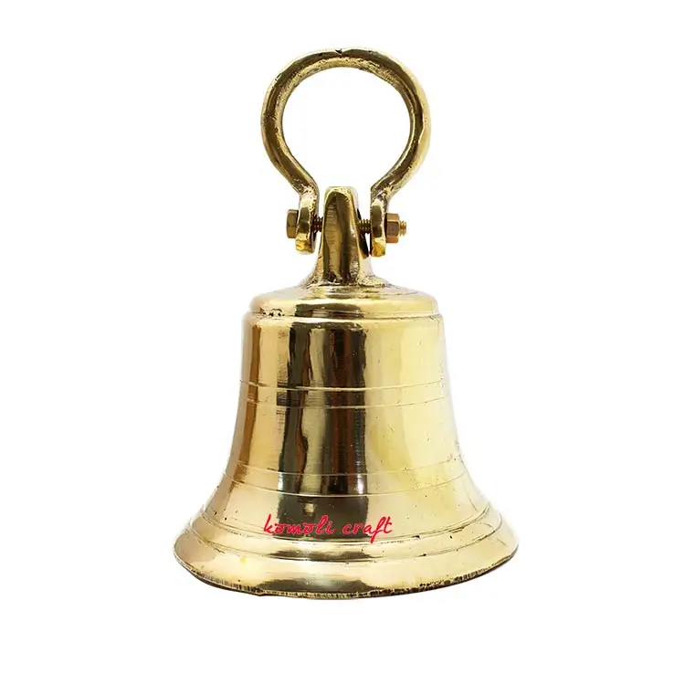 High Quality Wholesale Handmade Indian Silver Plated Brass Bells For Home And Temple Decoration Farmhouse Home Decor Brass Bell
