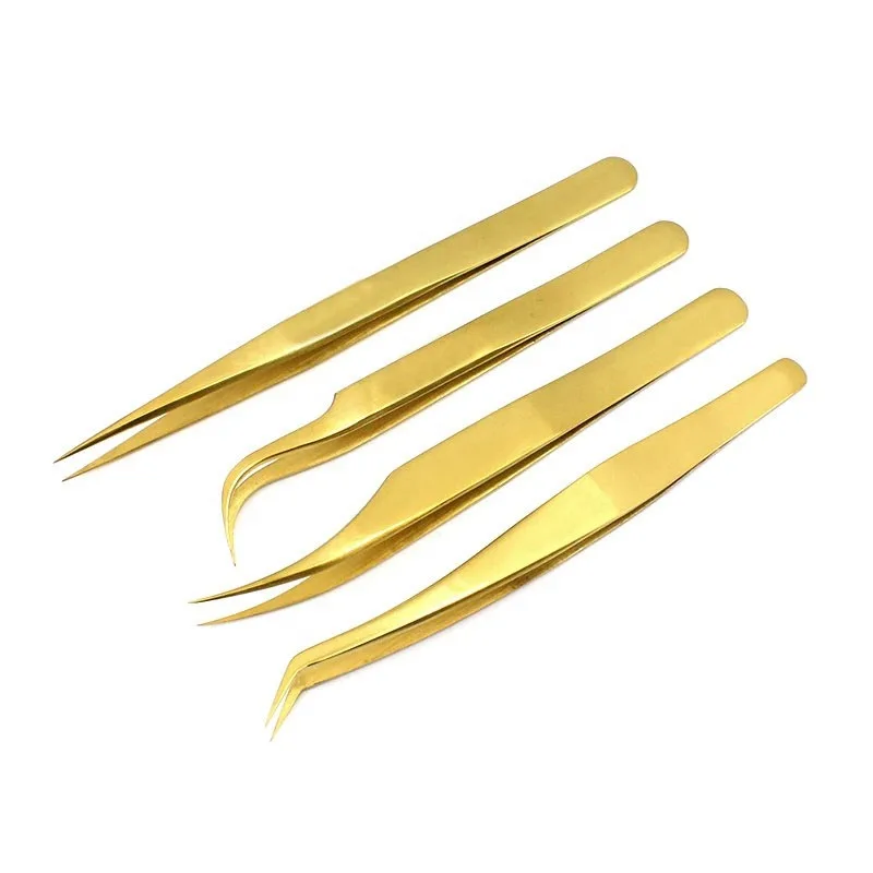 2023 Eyelash Extension Tweezers Lash Tweezers For Personal Care Volume Lashes Curved Tip Stainless Steel Tweezers