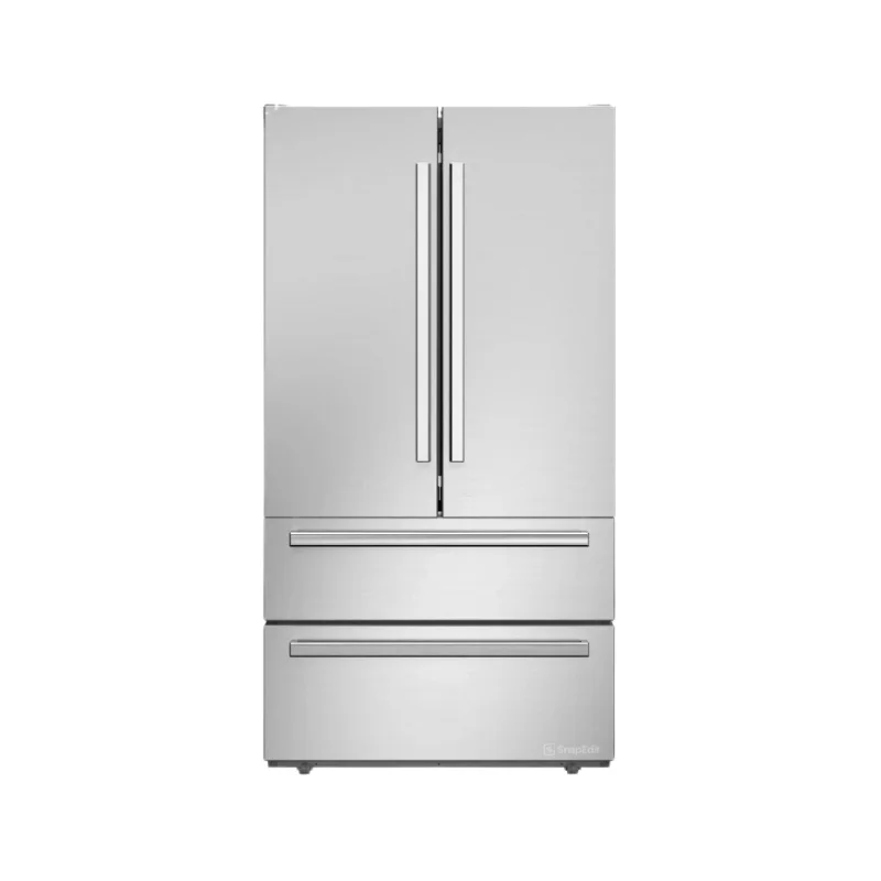 HOT Bertazzoni - 21 Cu. Ft. 2 Bottom-Freezer French Door Refrigerator with Automatic Ice Maker - Stainless Steel