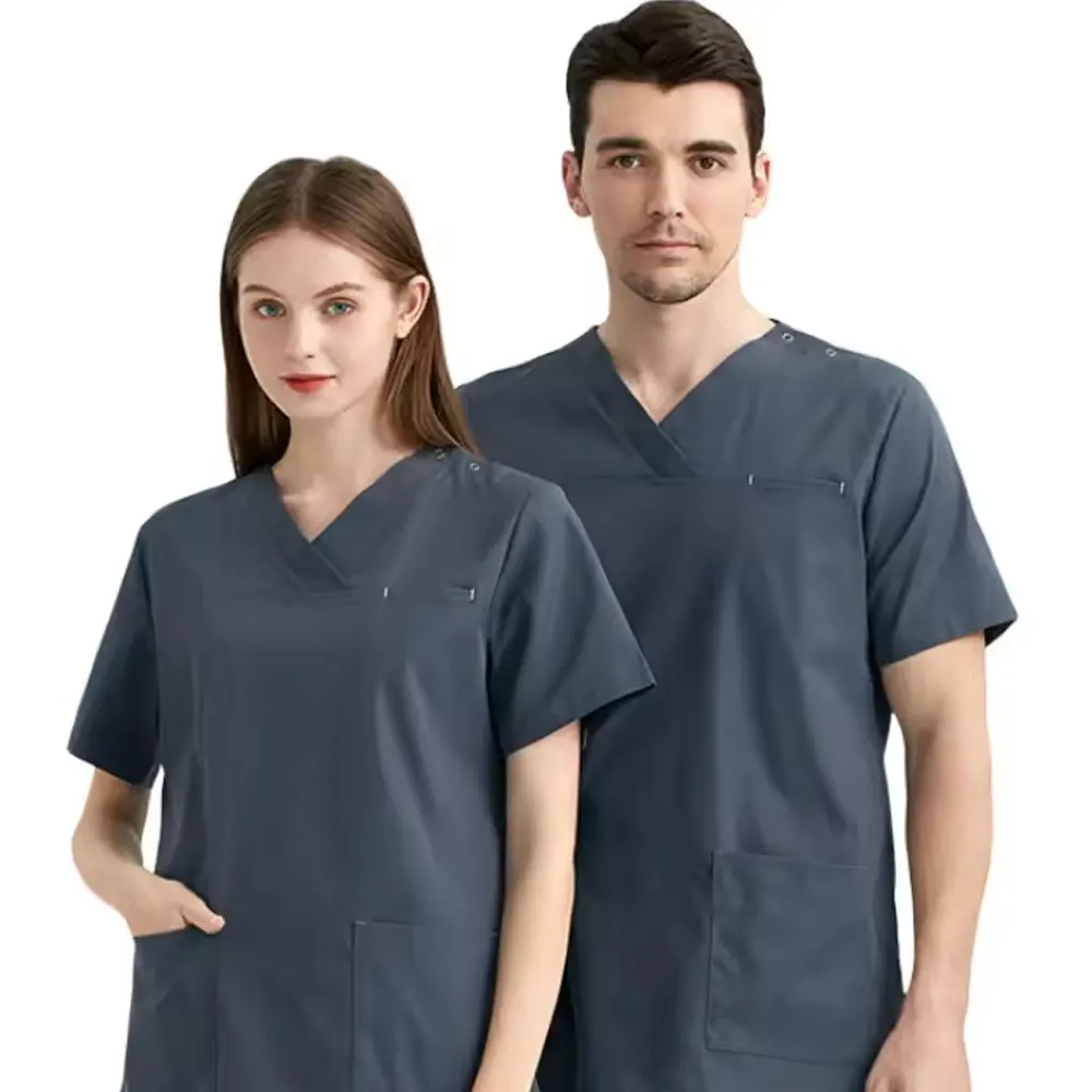 High Quality Hot Selling OEM Scrub Set for Women V-Neck Scrub Top nursing uniform sets medical scrub Trending 2024