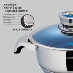 QANA Superior Kitchenware American Style 50  Pieces Stainless Steel Nonstick Kitchen Cooking Pans & Pots Steel Cookware Set