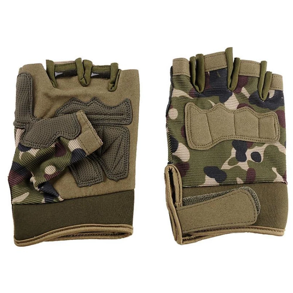 New Arrival Durable Fingerless Tactical Rubber Knuckle Gloves for Outdoor Sports Training Shooting Hunting