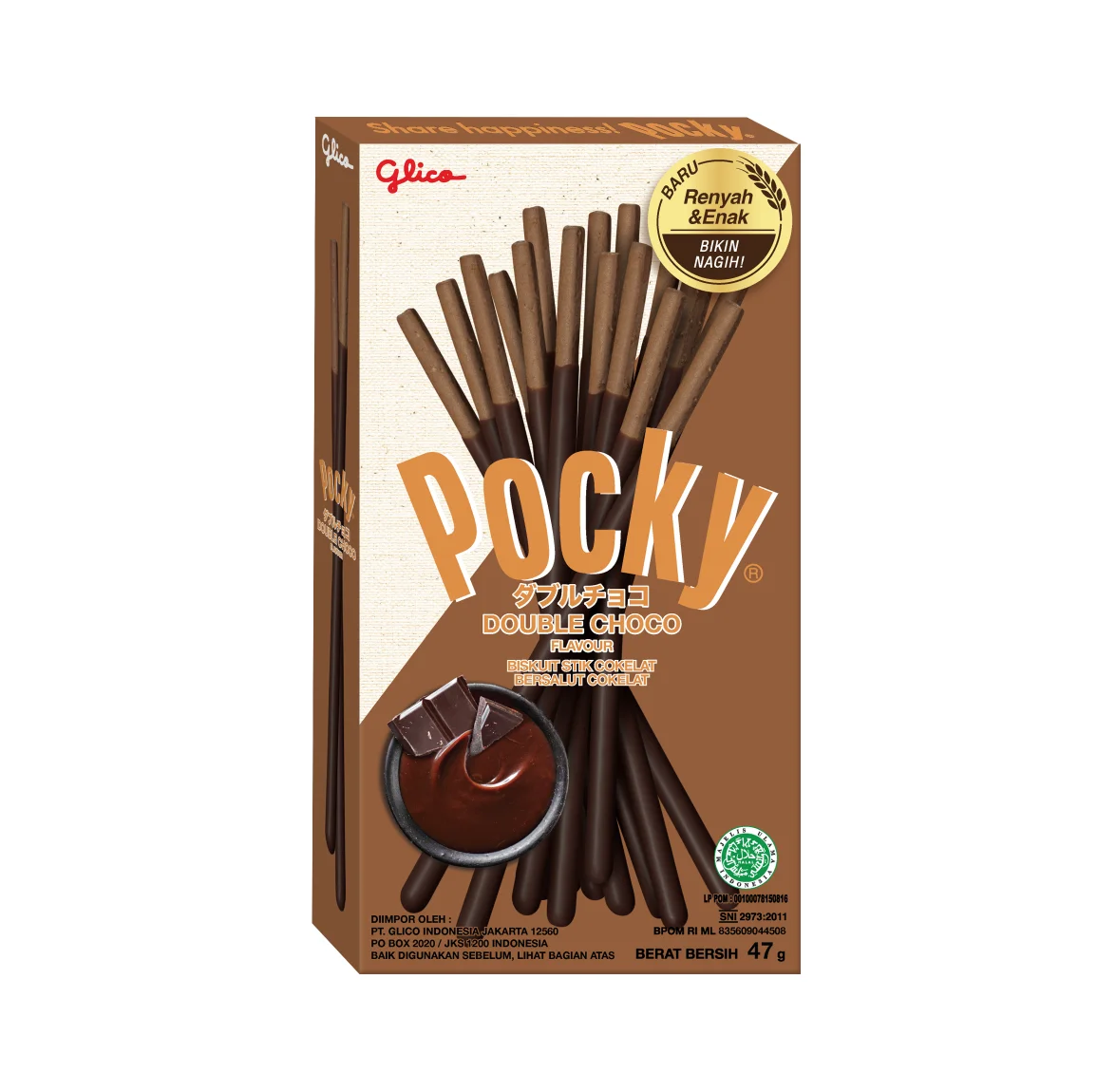 WHOLESALE Biscuit And Cookies Glico Pocky Double Choco 47g Box Sweet Crispy Stick Indonesia Product. BEST SALE