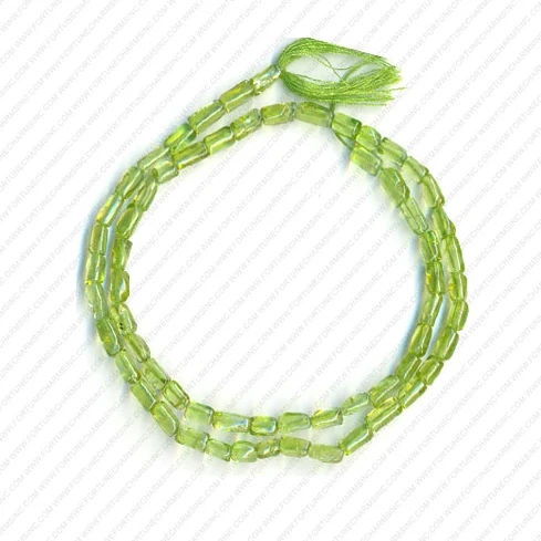 Fortunecharmsinc High Quality Natural Peridot Round Tube Gemstone 13 inch Length Beads Best Selling Gemstone Wholesale Seller.