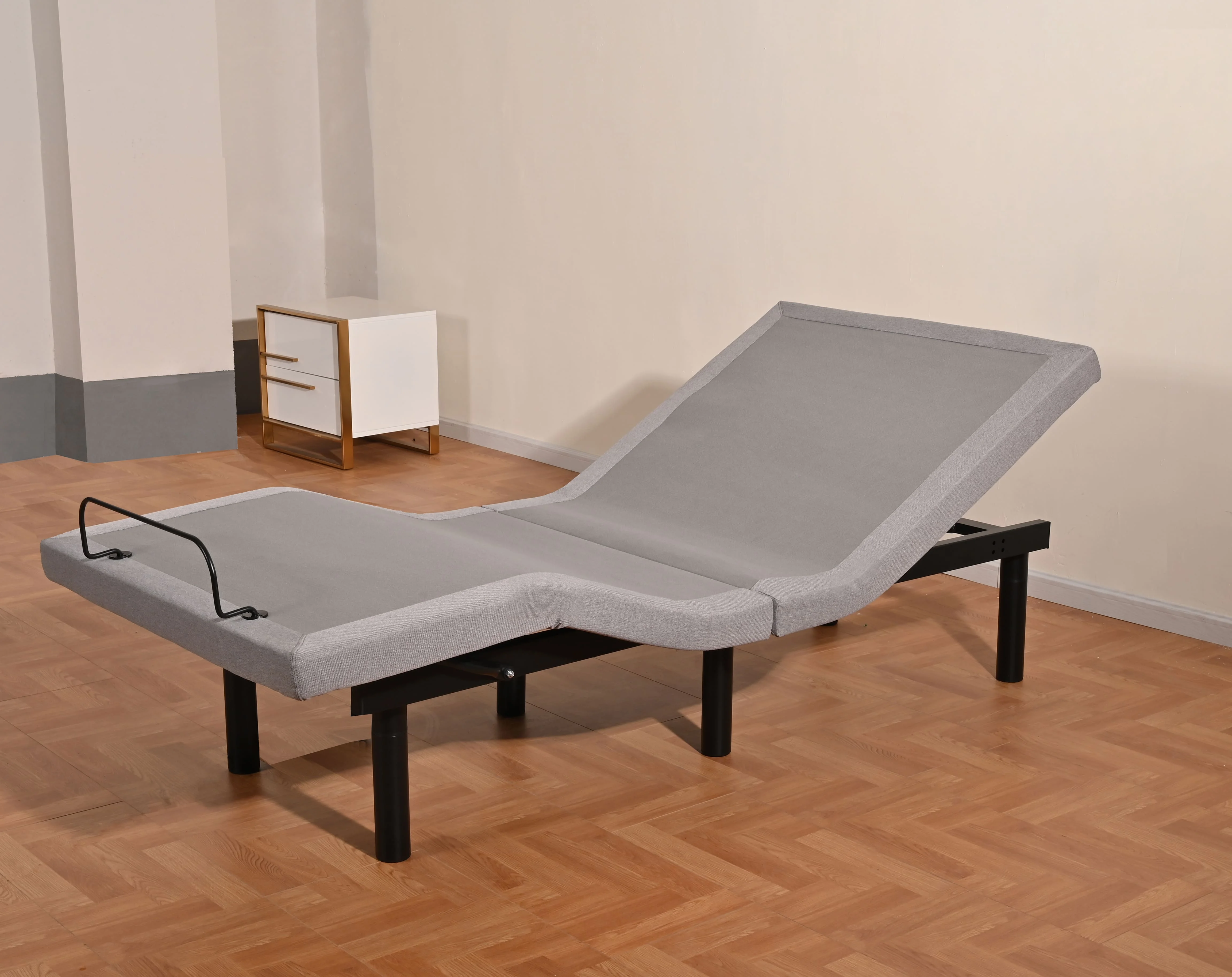 US Stock Bluetooth Phone App Control Fold Massage Function Under Bed Lighting Electric Adjustable Bed