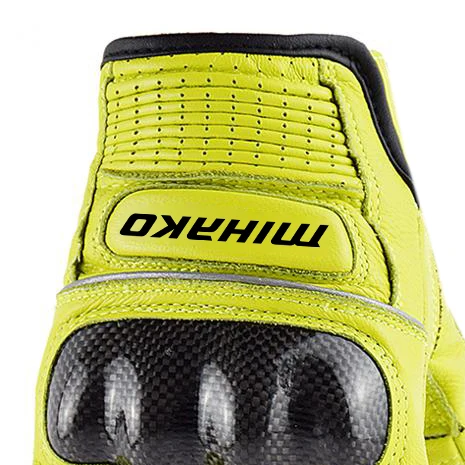 neon green breathable water proof leather riding knuckle protection racing motorbike custom made classic motorcycle gloves