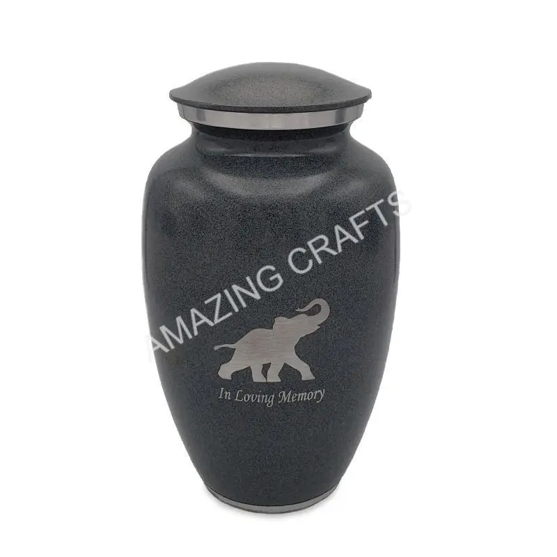 Diamond Black Beautiful Best Wholesale Cremation Urns Plain Color Cheap Aluminium Cremation Urn for Human Ashes by ACW