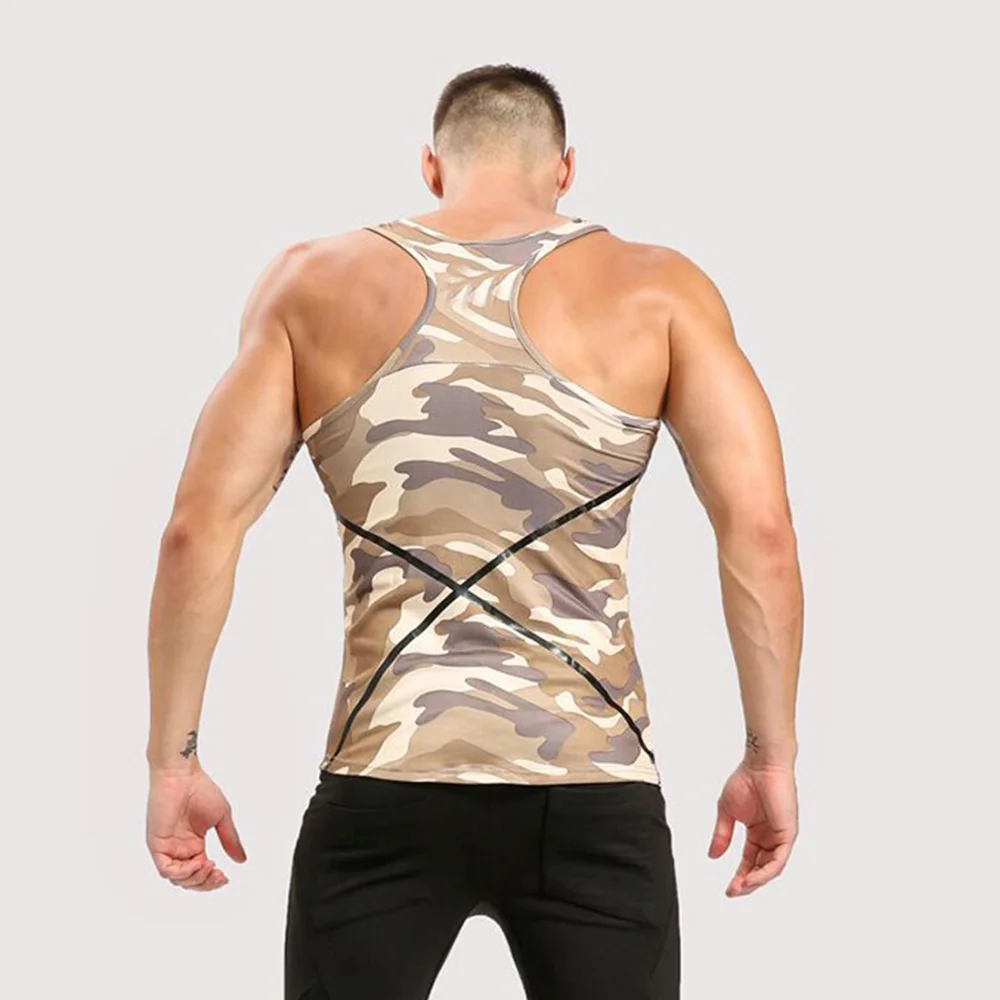 Wholesale 100% Cotton Men Printed Tank Tops High Quality Gym Fitness Tank Tops Breathable Sports Wear Training Tank Tops