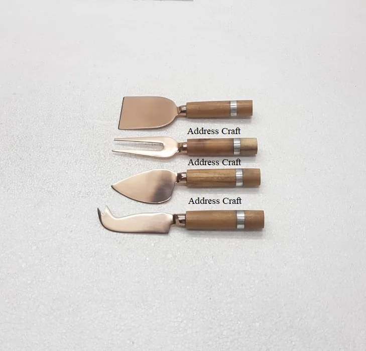 Customized 18/8 Stainless Steel Cheese Set of 4 With Resin Handle SS Cutlery Cutting Tool Hot Selling 2024 Cutting Chees Set