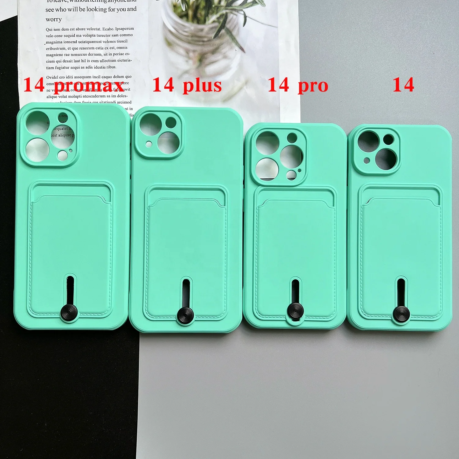 A new generation of card phone case For Iphone 14 Pro max Push Card Anti-Drop Shockproof Color Rich Back Cover