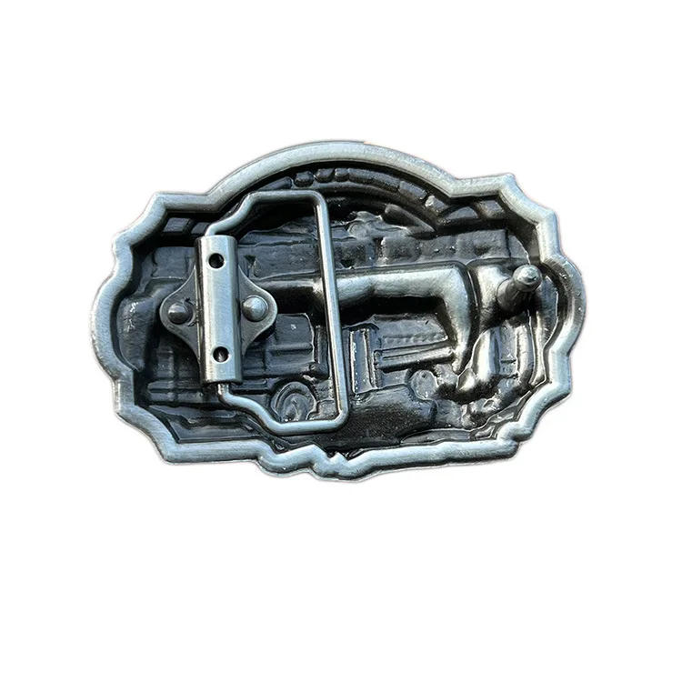 Classic Zinc Alloy Enamel Brass Custom Logo Metal Belt Buckles Western designers 3D 40mm big oval  Fire fighter Belt buckle