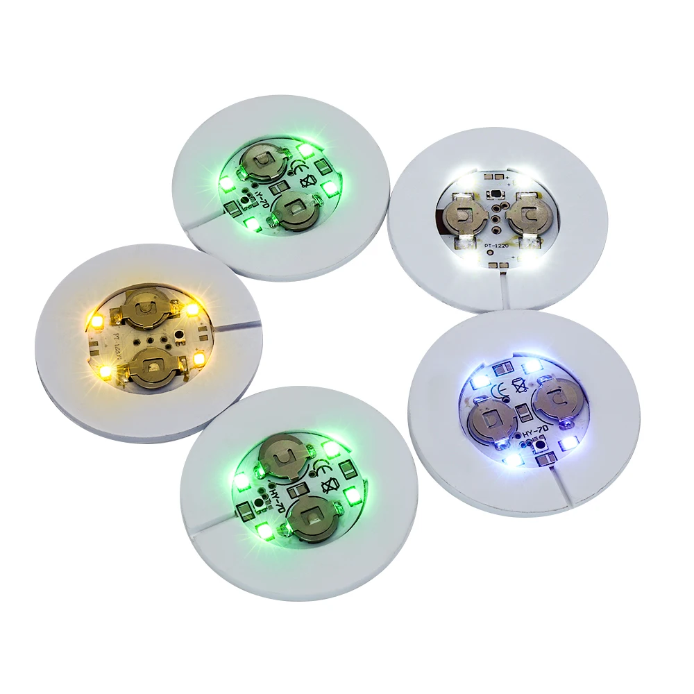 LED Coaster Lights Bottle Sticker Light Up Cup Decoration Liquor Display Light Decoration Self-adhesive Small LED Coaster