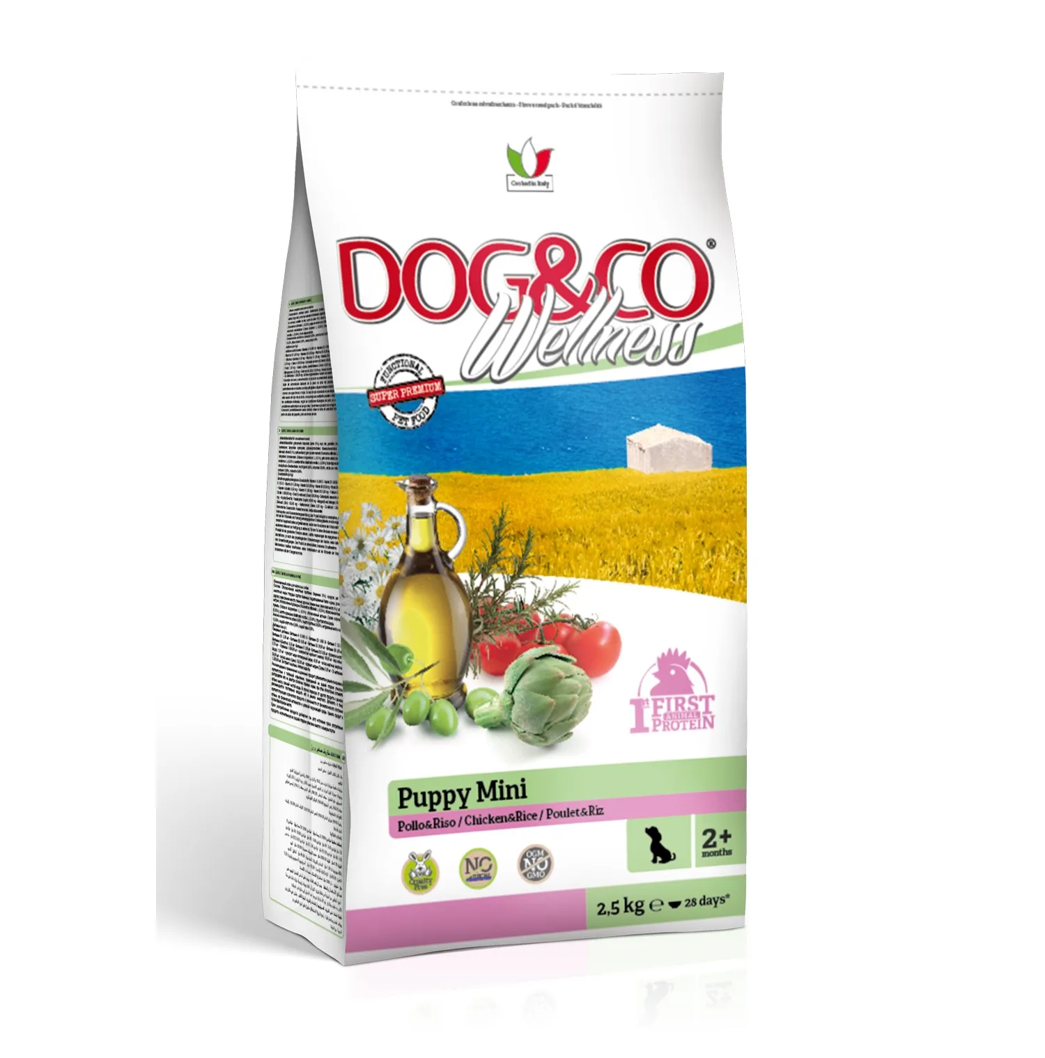 Premium Quality Italian Dog Food Dog & CO Wellness Dog Food with Mediterranean Ingredients 2.5kg