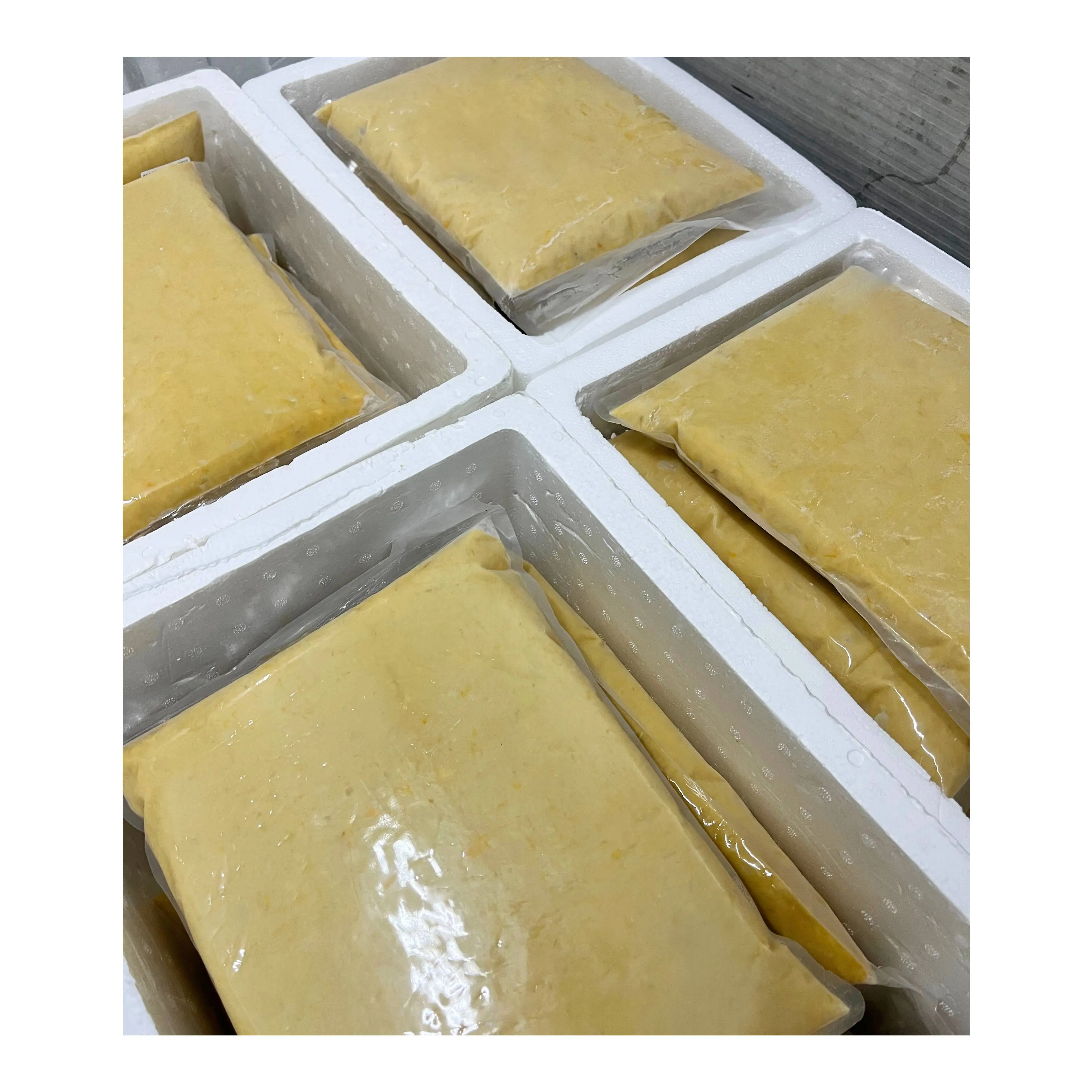 Good Pricing High Quality Free Additives 100% Natural Durian Paste 24 Months Shelf Life With Unique Vacuum Pack Packaging Design