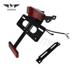 For Husqvarn 701 Enduro Supermoto Dirt Bike Racing Number Plate Holder License Frame W/ Tail Light Blinkers LED Signals Kit