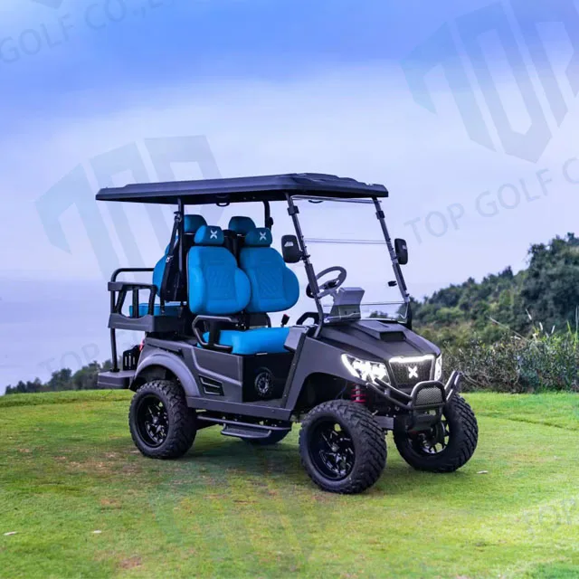 2024 Newest Design Resort Hotel Park Golf Course Sightseeing Golf Car High Chassis Lifted Electric Golf Cart