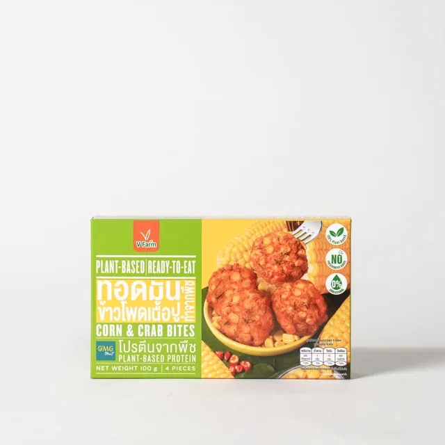 Замороженные растительные протеины на основе кукурузы и краба V Farm, продукт из Таиланда, тайская еда, 100 г, готовая к употреблению веганская еда
