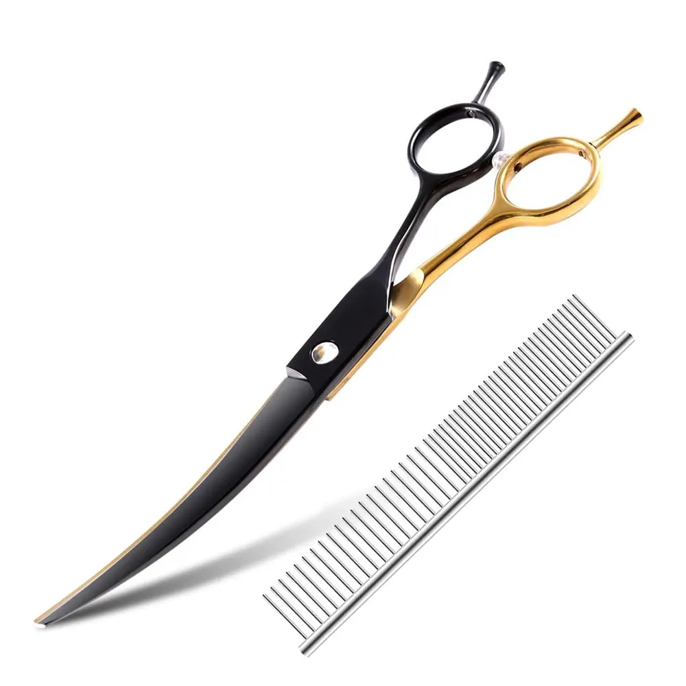 Titanium Professional Pet Grooming Scissors Set Straight Curved & Thinning Scissors for Dog Grooming best selling