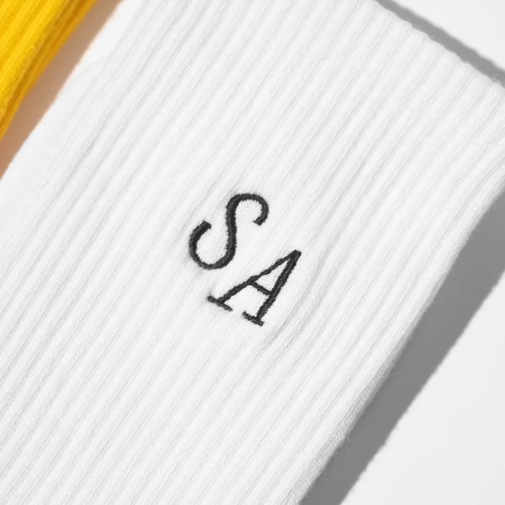 Personalized Initials Socks Custom Embroidered Letters on Soft Cotton Crew Socks  Made in Britain for Him and Her