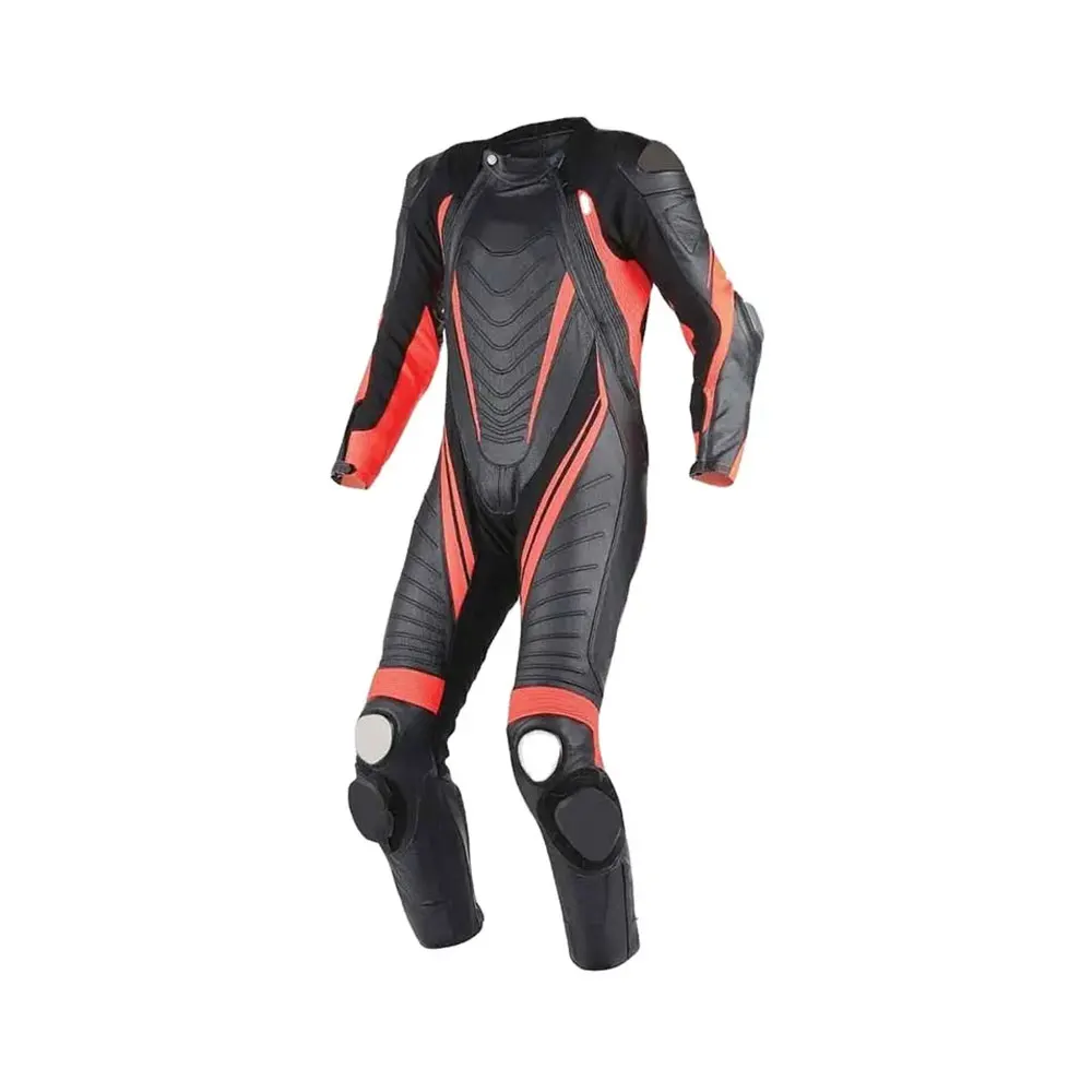 Sports Motorcycle Leather Custom Made Suit in cowhide Leather free knee slider