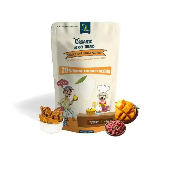 Высокобогатое, богатое манго, баранина, Gir Kesar Mango & Pasanday, вяленое лакомство для собак от индийского поставщика 250gm