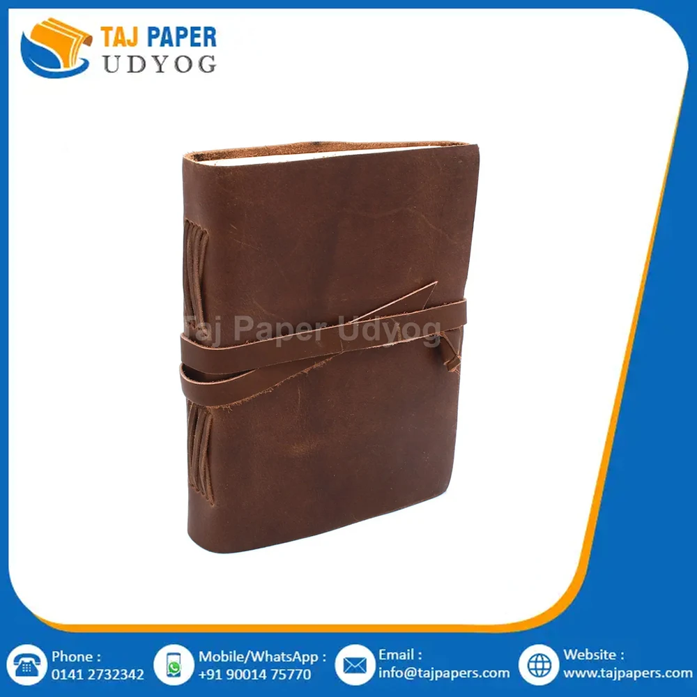 Soft Plain Leather Blank Journal Personal Organizer/Planner Handmade A5 Notebook with White Cotton Paper Diary At Best Price