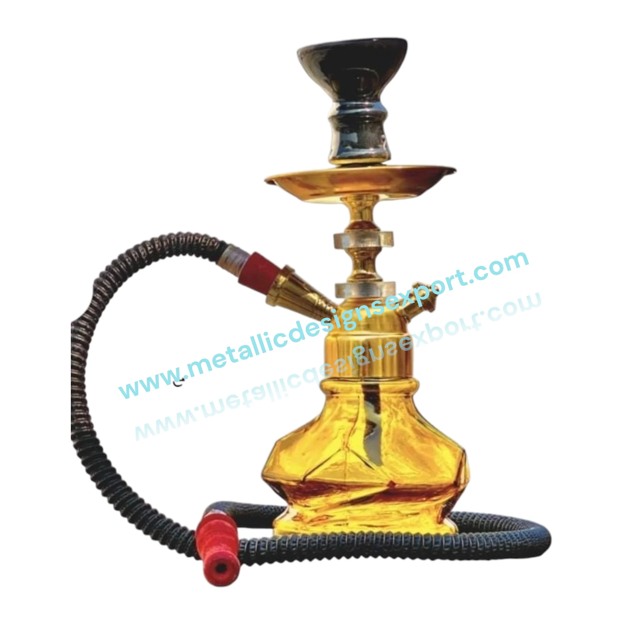 Роскошный золотой кальян с ребристой стеклянной основой синяя керамическая чаша декоративный шланг и металлический стержень премиум-класса для кальяна