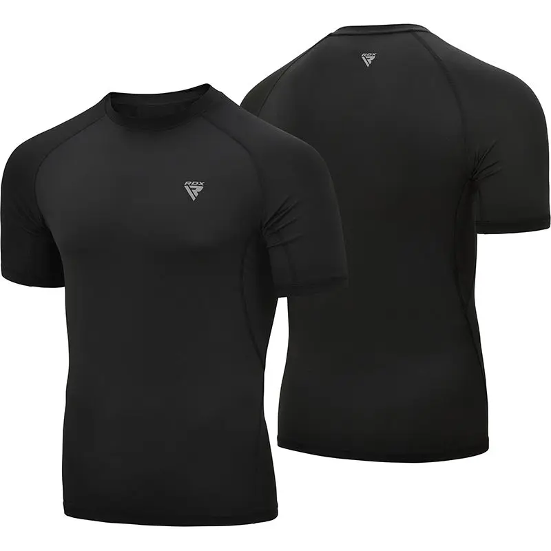 Premium Quality Wholesale Fitness Tight Compress Men RDX Shirt Black Bodybuilding Gym Running Half Sleeve Shirt