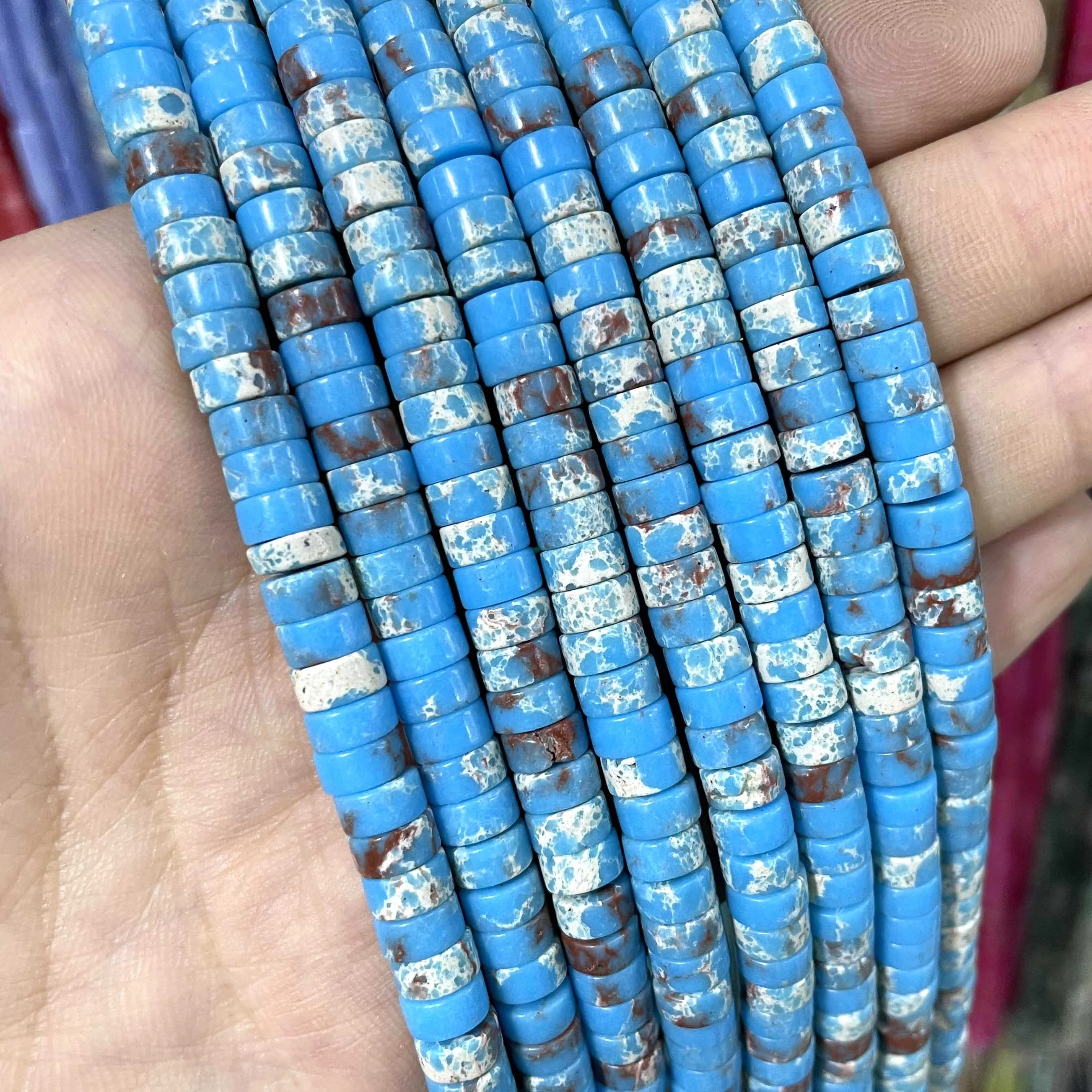 Wholesale Natural Orange Imperial jasper Gemstone Round Disc Beads For Jewelry Making Bracelet Necklace Pendants for Men & Women