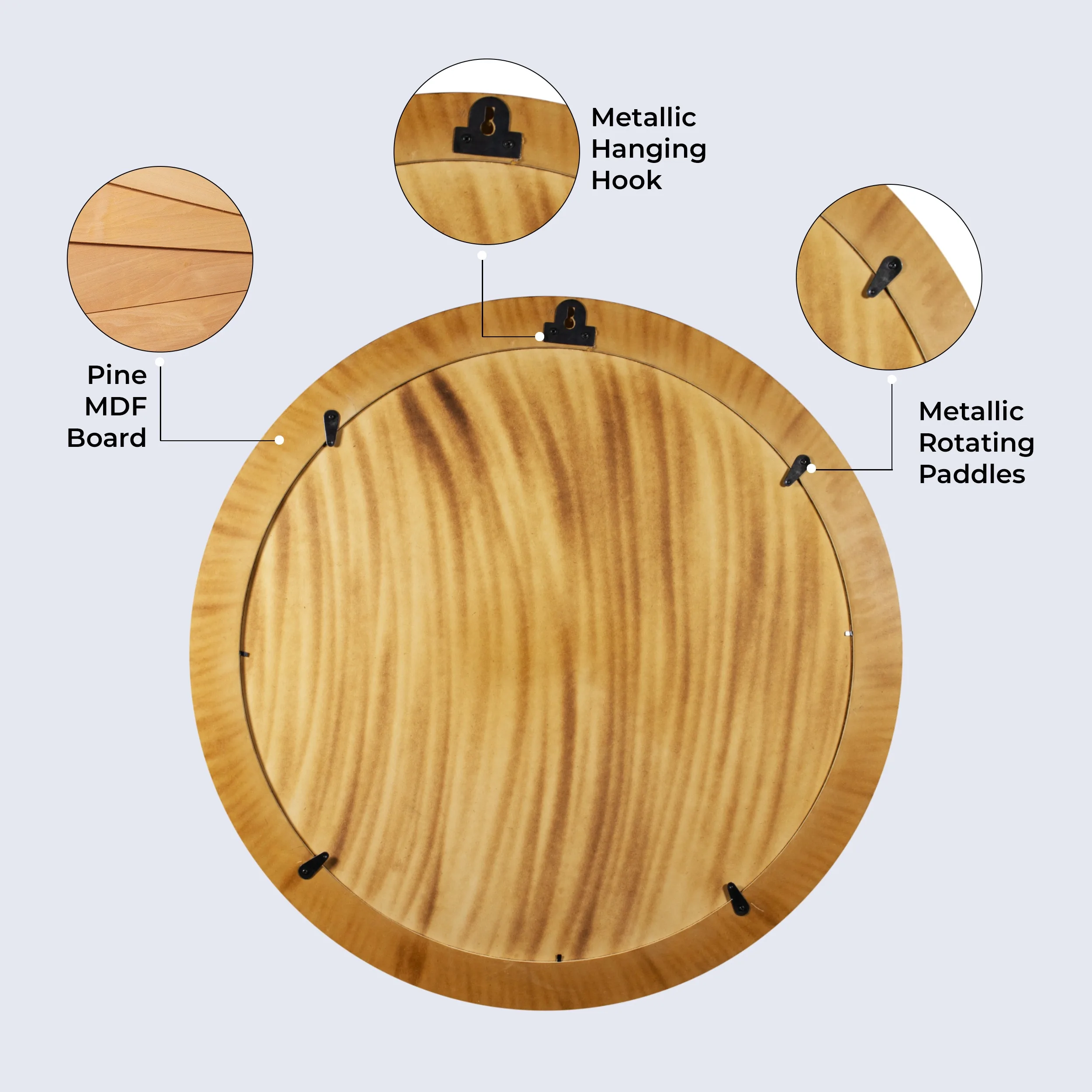 Wholesale Top Quality Wall Decorative Bone inlay  Mirror Frame Rounded Wooden Custom Design Wall Mirror Frame Luxurious Style