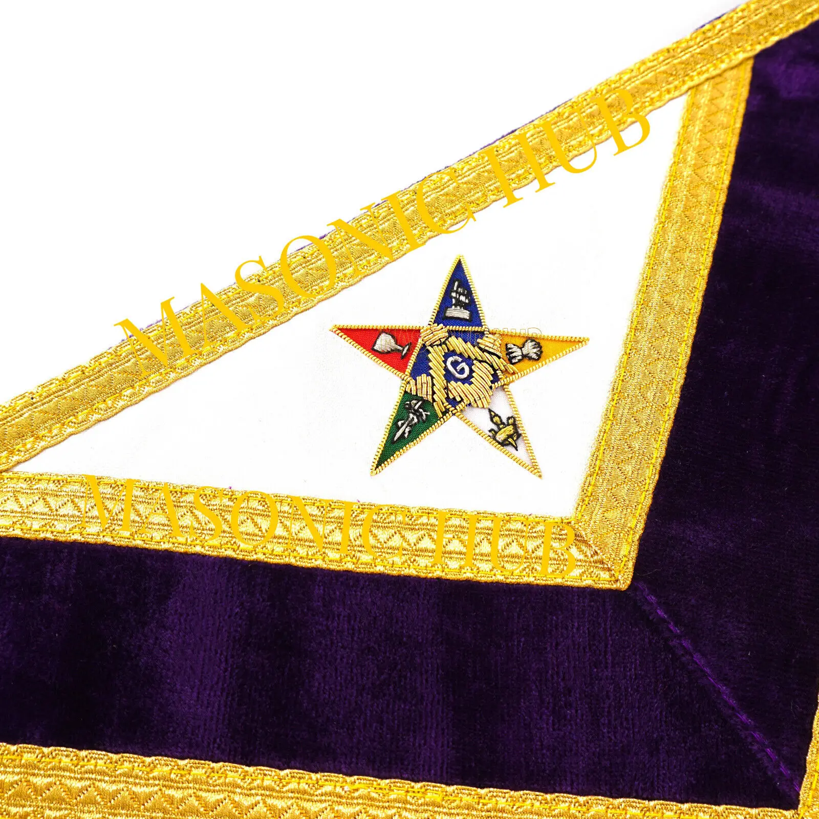 MASONIC OES GRAND покровитель 100% фартук из овечьей шкуры Вышитый вручную с