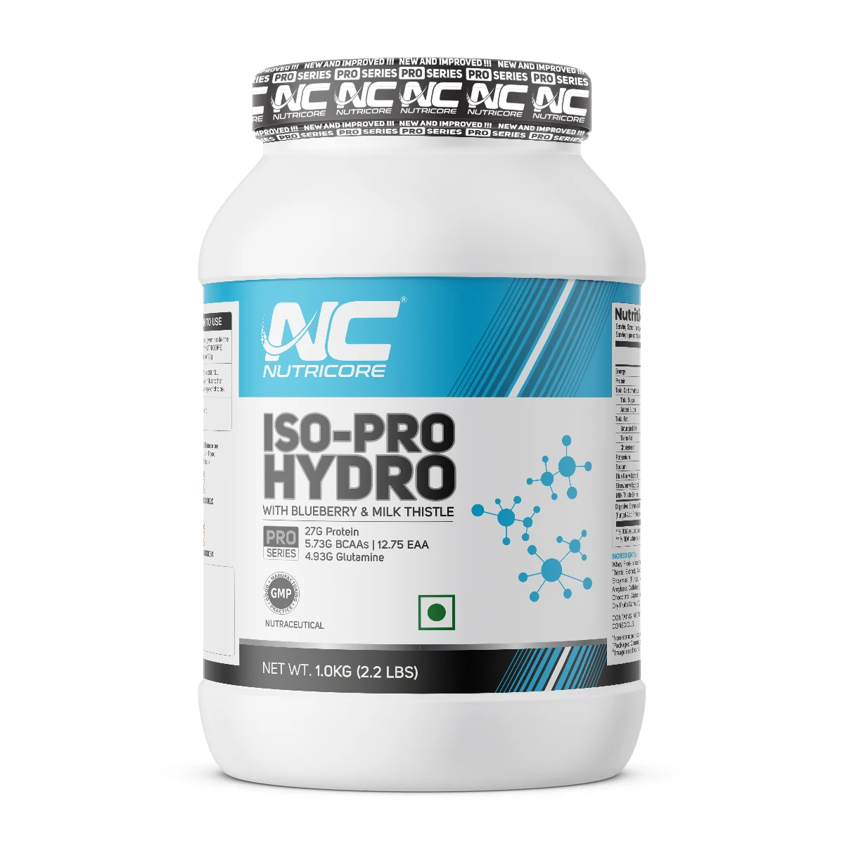 Iso-Pro Hydro Whey Protein Isolate Flavored Powder with Blueberry, Milk Thistle and Strawberry Extract