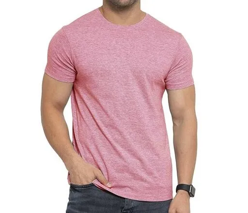 World Quality Wholesale Poly Cotton Promotional Custom Basic Plain Dyed Solid Color Stock Men O Neck Tshirts Available for Sale