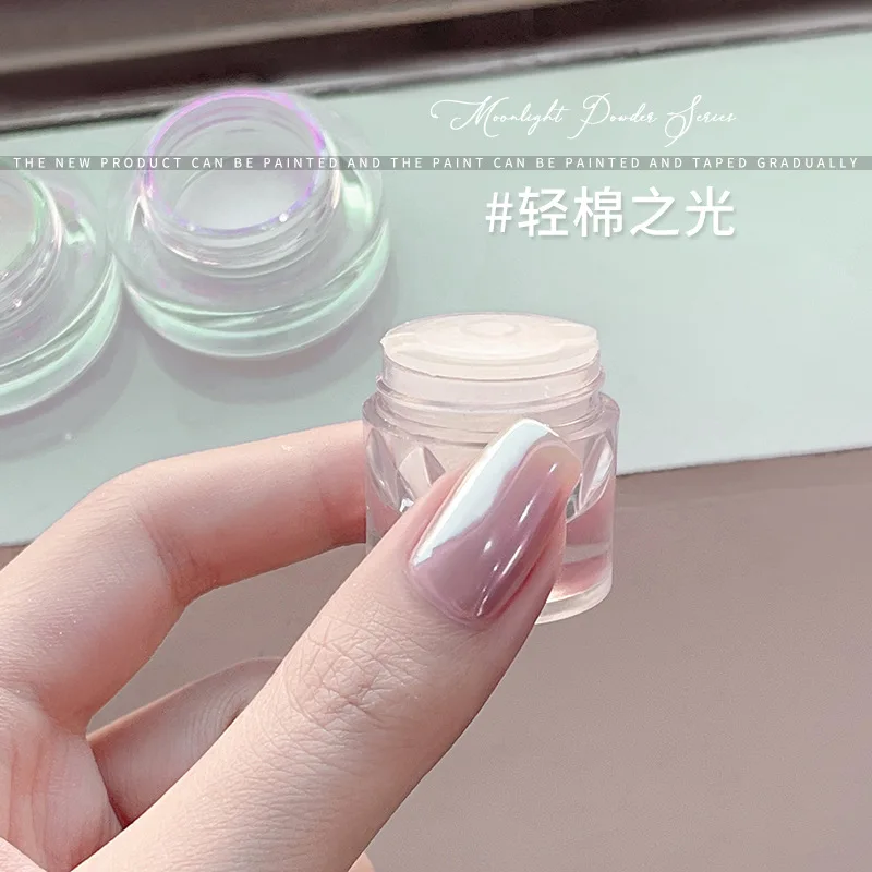 Glazed Donut Glow Nails Glitter Nails Moon Light Effect Chrome Nail Powder