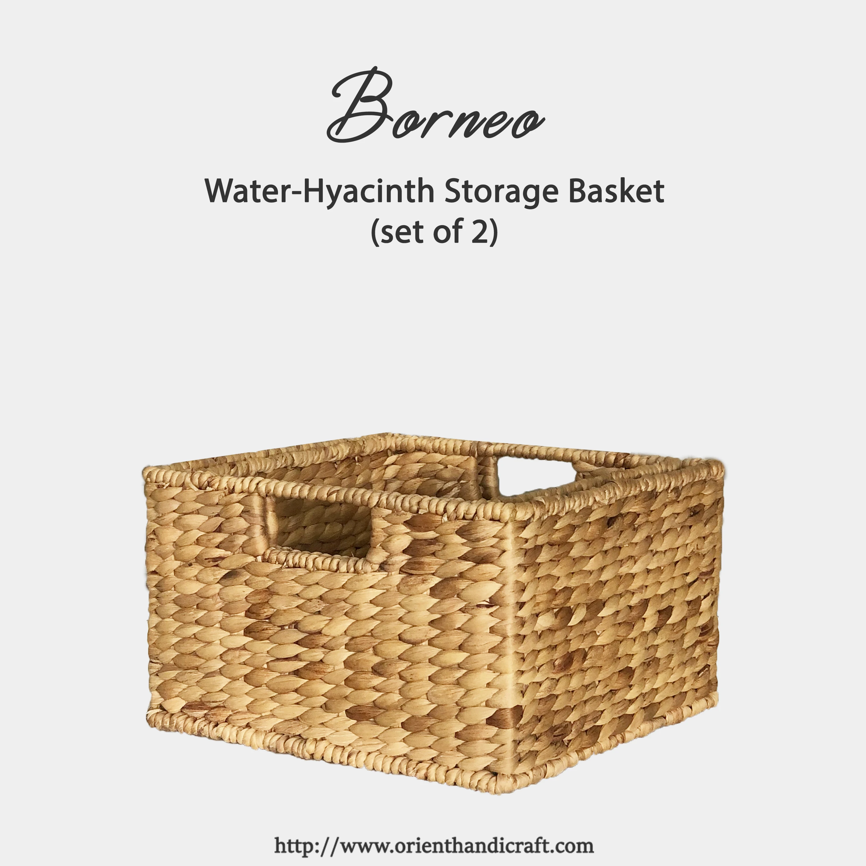 BORNEO Water-Hyacinth Storage Basket (set of 2)