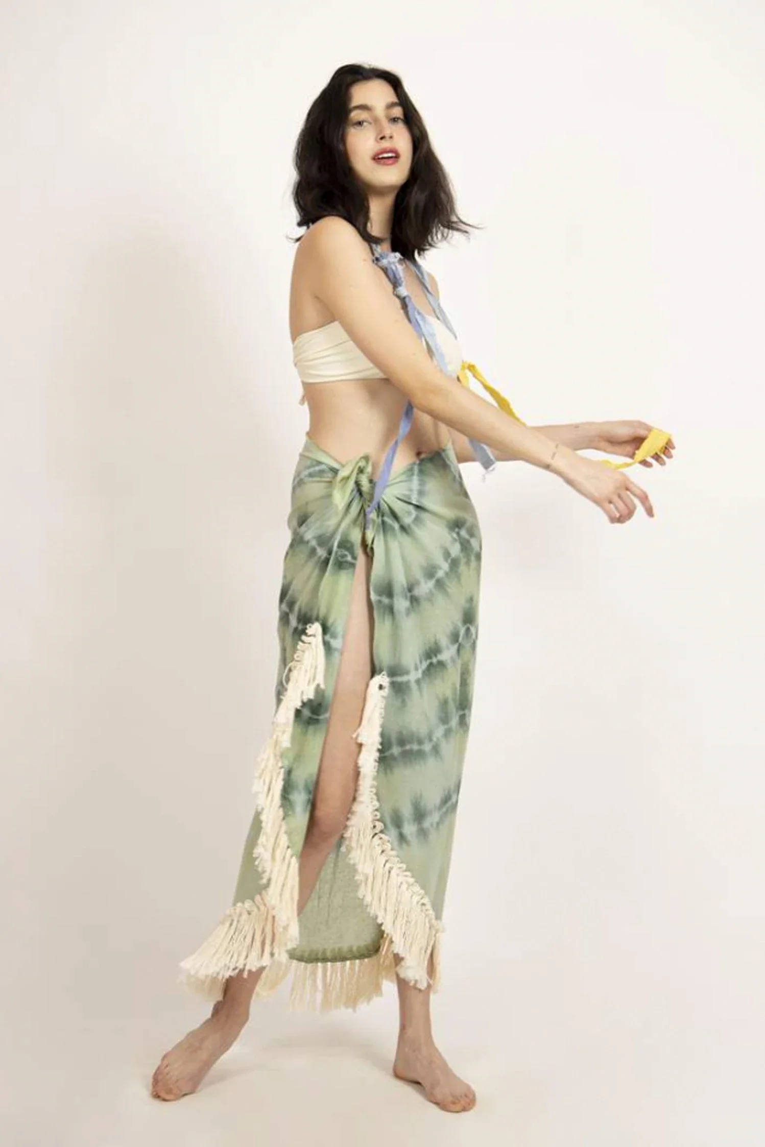 Sarongs Swimwear Bikini Coverup Sexy Women Tie Die Swimwear Sarong With Lace Bikini Cover up Swimwear Women Robes Wholesale OEM