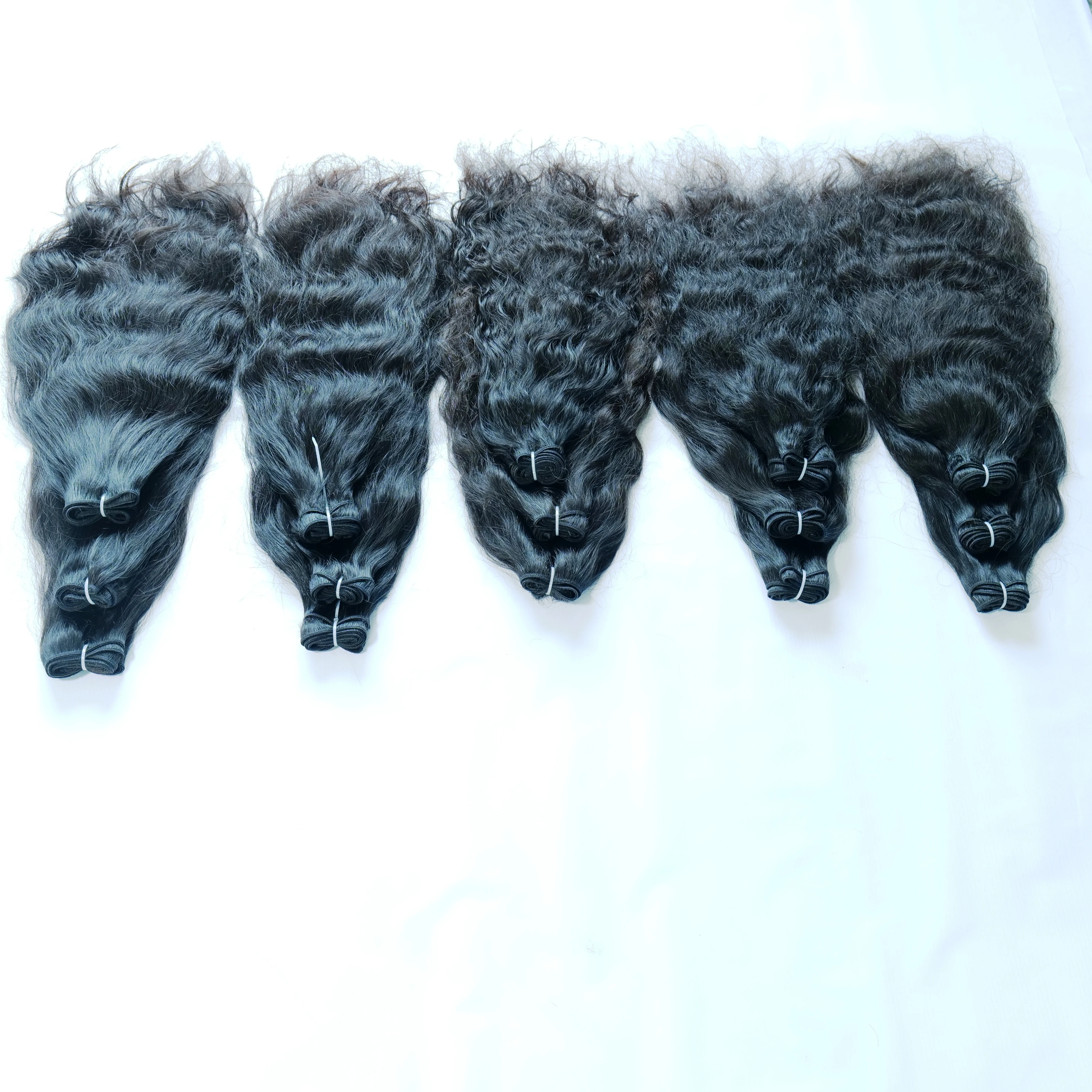 Machine double weft raw natural human hair Bundle Unprocessed Cuticle Aligned Virgin Cambodian Human Hair
