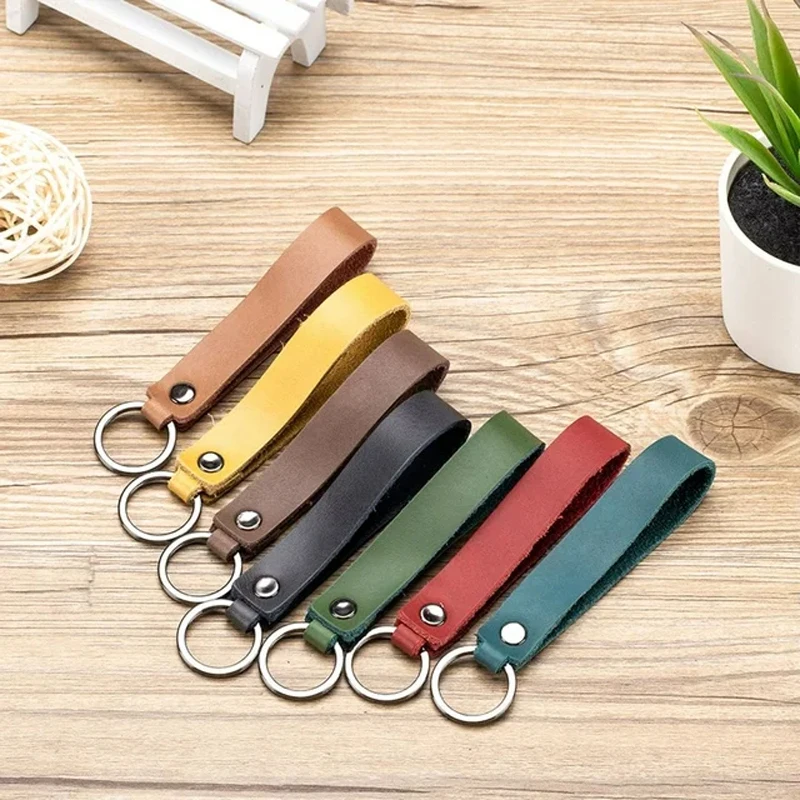 Wholesale Key chain Accessories Genuine Luxury Premium Leather Key Chain Custom Brand Logo Leather Key chain